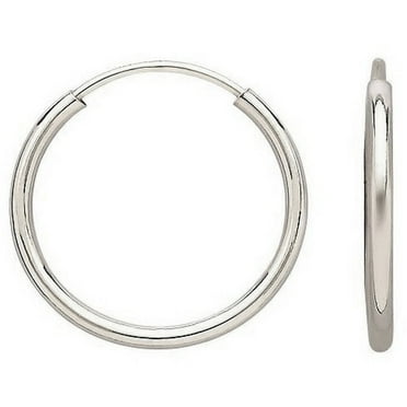 Solid 925 Sterling Silver Hoop Earrings 31mm x 33mm Solid 925 Sterling Silver Hoop Earrings 31mm x 33mm